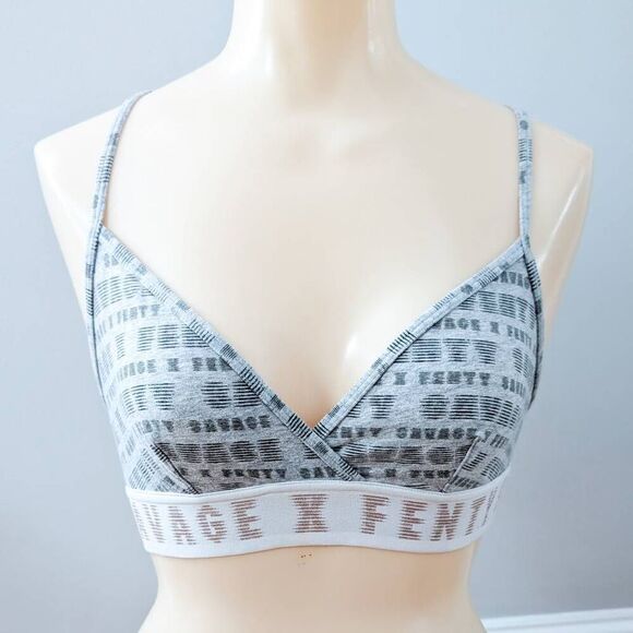 Savage X Fenty All Over Logo Triangle Bralette - Picture 4 of 5